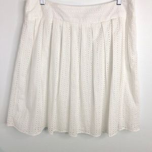Liz Claiborne Petite White Eyelet Full Skirt 14P